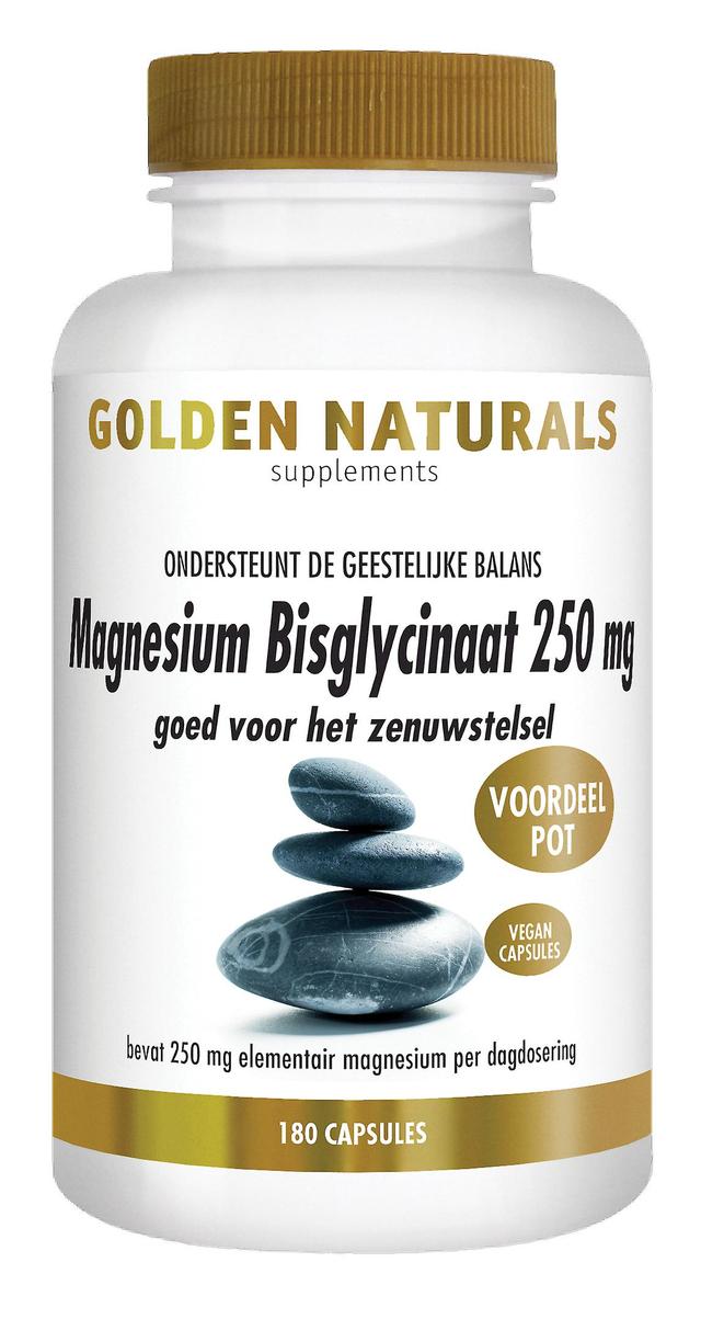 Golden Naturals Magnesium Bisglycinate 250 mg (180 vegan capsules) on Productcaster.