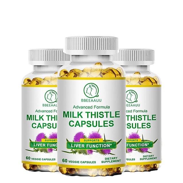 Visgaler Milk Thistle Capsules Detox Protect Liver & Cardiovascular Health Enhance Liver Function Reduce Blood Lipids & Cholesterol 3bottle x60pcs on Productcaster.