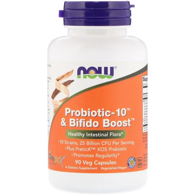 NOW Foods Nu Foods, Probiotic-10 & Bifido Boost, 25 milliarder, 90 Veg kapsler on Productcaster.