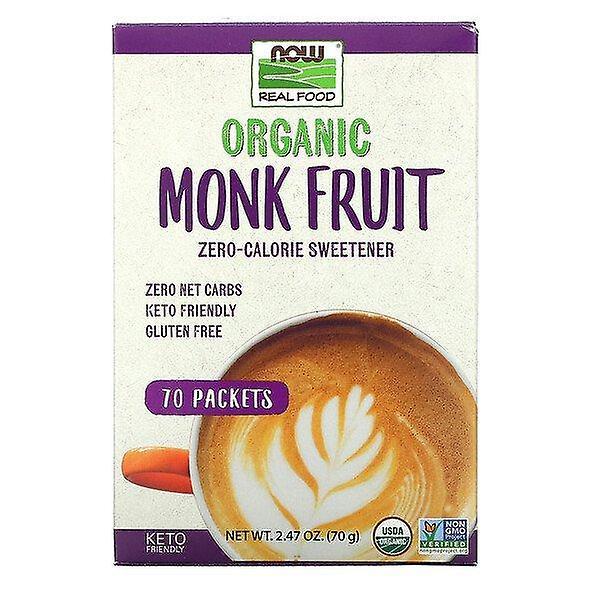 Now Foods, Real Food, Organic Monk Fruit Zero-Calorie Sweetener, 70 Packets, 2.47 oz (70 g) on Productcaster.