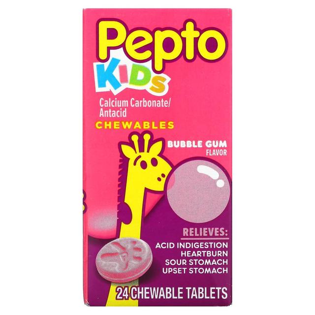 Pepto Bismol, Lapset, Pepto Chewables, Kuplakumi, 24 purutablettia on Productcaster.