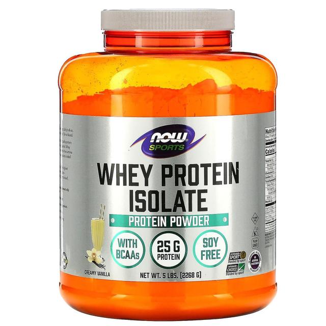 NOW Foods NOW Alimentos, Esportes, Whey Protein Isolado, Baunilha Cremosa, 5 lbs. (2268 g) on Productcaster.