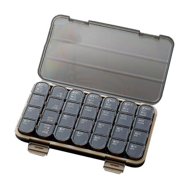 Yyh Pill Izer Week Pill Box Portable Pac Black 28 compartments on Productcaster.