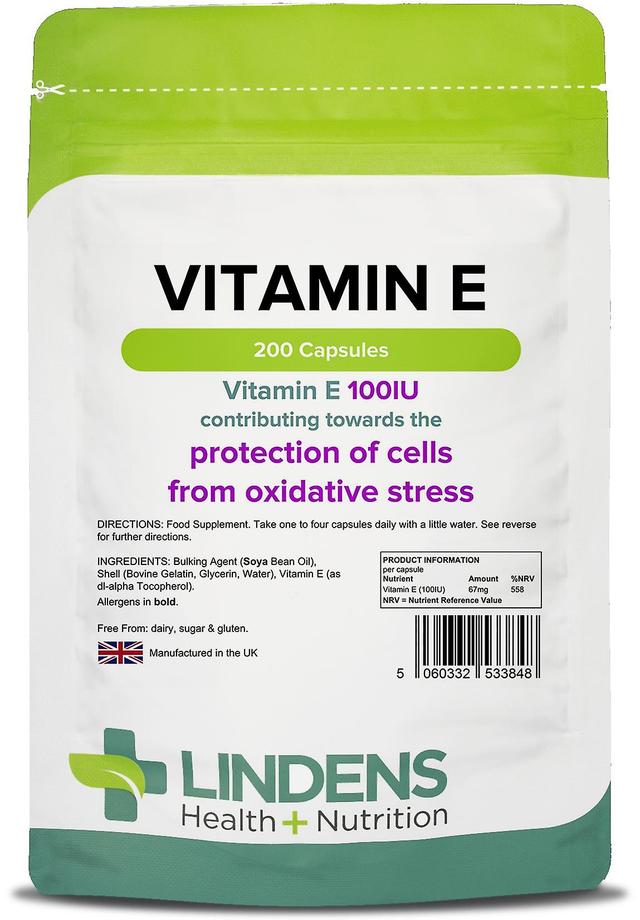 Lindens Vitamin E 100IU - 200 Capsules on Productcaster.