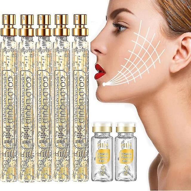 Instalift Protein Thread Lifting Set, oplosbare eiwitdraad en Nano Gold Essence combinatie, absorbeerbare collageendraad voor face lift, reverse co... on Productcaster.