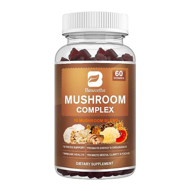 Eccpp Svamp Komplex Kosttillskott Med Lejon Mane, Kalkon Svans, Chaga, Cordyceps, Shitake Svampar, Brain Booster Tillägg För Minne 60gummies on Productcaster.