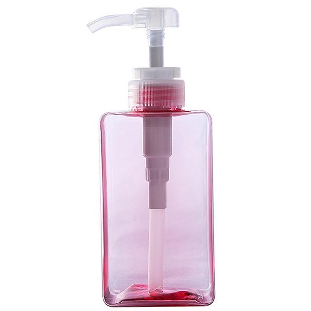 Wilitto 100/250/450ml Press Type Empty Transparent Multiple Capacities Lotion Bottle Shampoo Refillable Storage Bottle Pink on Productcaster.