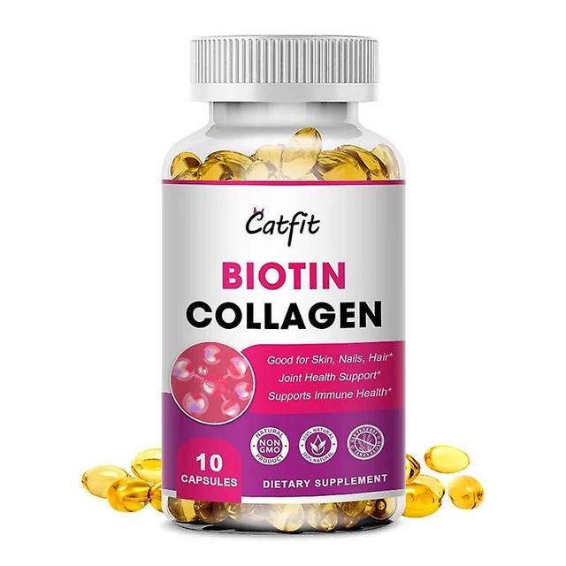 Visgaler Compound Biotin & Kollagen-Protein-Kapsel Hautpflege Nägel & Haarwuchs Vitaminergänzung Gesundheitspflege Lebensmittel 10pcs on Productcaster.