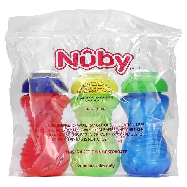 Nuby, Clik-it FlexStraw Cup, 12+ Monate, Junge, 3 Packungen, je 10 oz (300 ml) on Productcaster.