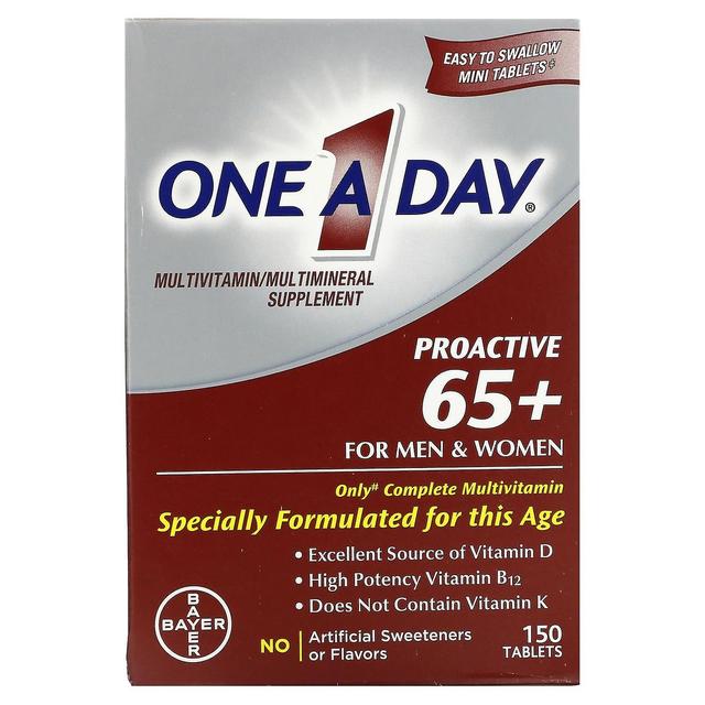 One A Day Um dia, proativo 65+, suplemento multivitamínico/multimineral, para homens e mulheres, 150 comprimidos on Productcaster.