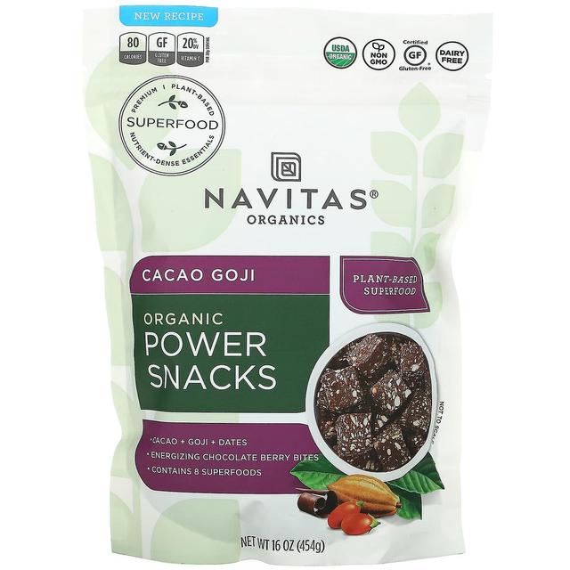 Navitas Organics, Ekologiskt Power Mellanmål, Cacao Goji, 16 oz (454 g) on Productcaster.