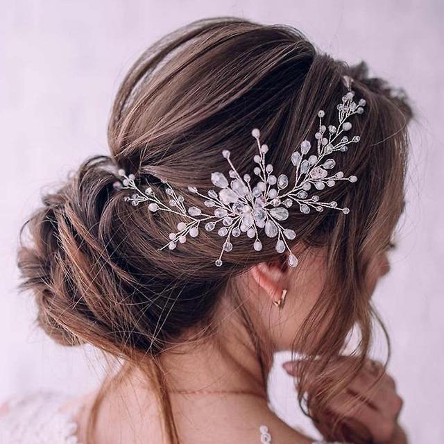 Dewenwils Dww-Mariage Cristal Cheveux Vignes Fleur Feuille Headpieces Accessoires De Cheveux De Mariage Pour La Marie2 on Productcaster.