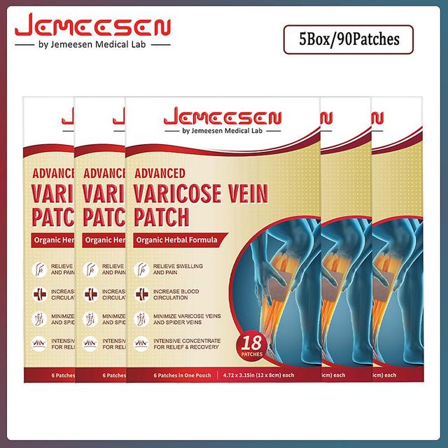 Jemeesen-patchs For Advanced Varicose Veins, Paste Based On Plants, Elimination Of Varicose Veins, Vasculitis And Phlebitis, Spider, 18 Pieces, 54 ... on Productcaster.