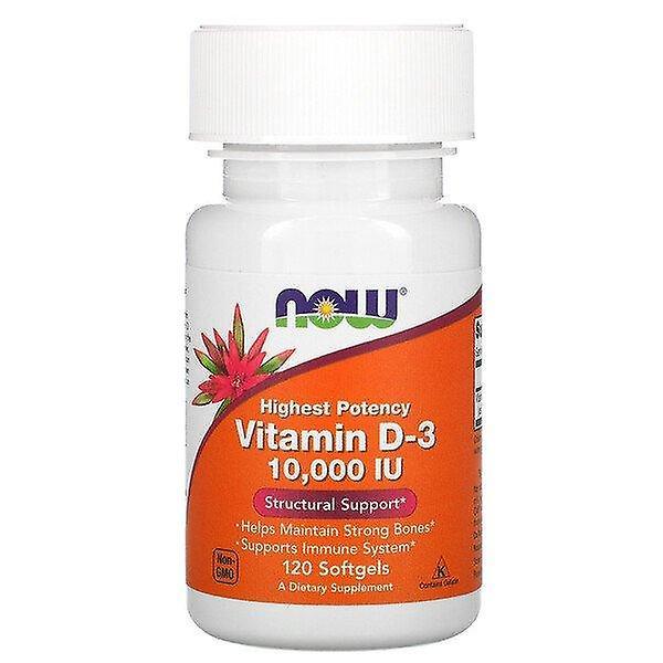 NOW Foods Nu fødevarer, højeste styrke vitamin D-3, 10.000 IE, 120 Softgels on Productcaster.