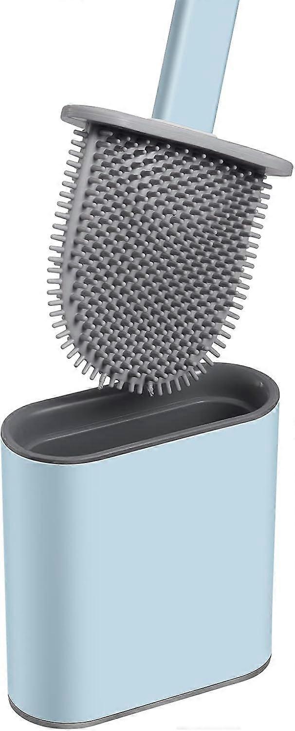 Afifi0rb Brosse Toilette Silicone avec Support Brosse WC Suspendu Antibactrienne Balayette WC pour Salle de Bains Bleu style801 on Productcaster.