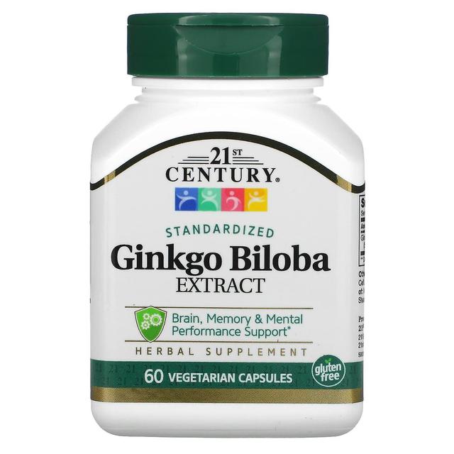 21st Century, Ginkgo Biloba Extract, Standardized, 60 Vegetarian Capsules on Productcaster.