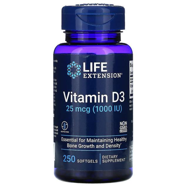 Life Extension, Vitamin D3, 25 mcg (1,000 IU), 250 Softgels on Productcaster.