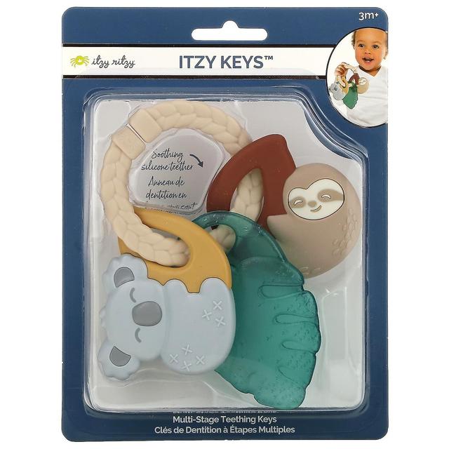 itzy ritzy, Itzy Keys, Multi-Stage Teething Keys, 3+ Months, Tropical, 1 Count on Productcaster.