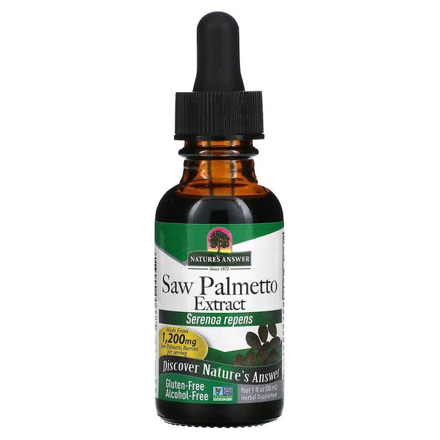 Nature's Answer, Saw Palmetto Extract, Alcohol-Free, 1,200 mg, 1 fl oz (30 ml) on Productcaster.