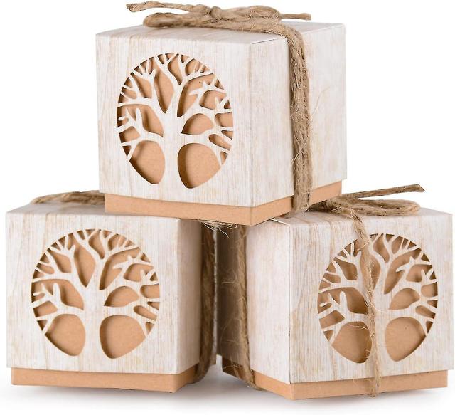 Lot de 50 coffrets cadeaux de baptme en forme d'arbre de vie avec ruban et papier en forme de bote bonbons avec cordon de serrage Dcoration de ta on Productcaster.