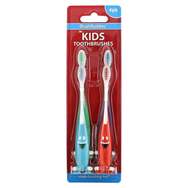 BrushBuddies Brush Buddies, Kids Toothbrushes, 4 Pack on Productcaster.