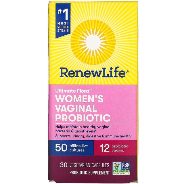 Renew Life, Ultimate Flora, Probiótico vaginal para mujeres, 50 mil millones, 30 cápsulas vegetarianas on Productcaster.