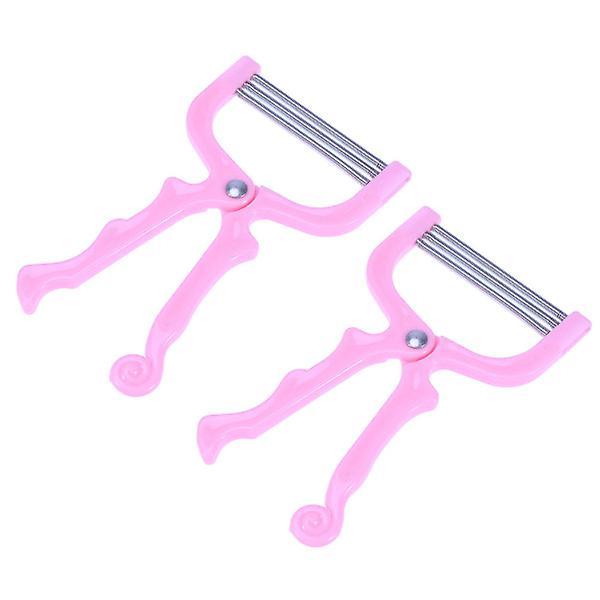 1 Set 2pcs Manual Facial Hair Removers Facial Hair Threaders Epilators Beauty Tools Pink 15X9cm on Productcaster.