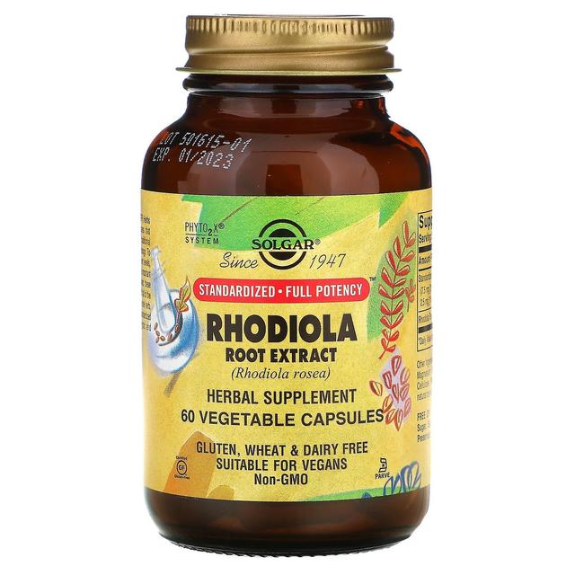 Solgar, Rhodiola Root Extract, 60 Vegetable Capsules on Productcaster.