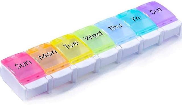 unbrand Pill Boxes 7 Day Portable Storage Box Weekly Organizer to Hold Vitamins, Cod Liver Oil, Supplements Gift SXXJ on Productcaster.