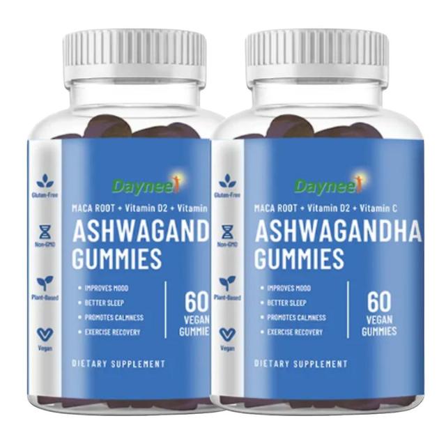 Ashwagandha Gummies Supplement Ksm-66 Plant Seed Extract Organic Vegan Gluten Free Root Powder Ashwagandha Gummies 2pcs on Productcaster.