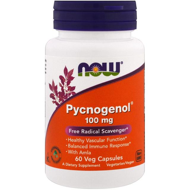 NOW Foods Nu Fødevarer, Pycnogenol, 100 mg, 60 Veg Kapsler on Productcaster.