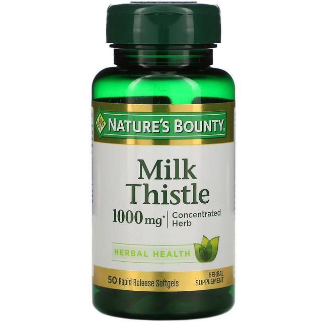 Natures Bounty Nature's Bounty, Milk Thistle, 1,000 mg, 50 Rapid Release Softgels on Productcaster.