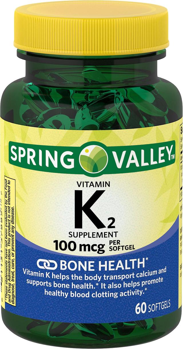 Spring Valley Jarné údolie vitamín k2 softgels, 100 mcg, 60 počet on Productcaster.