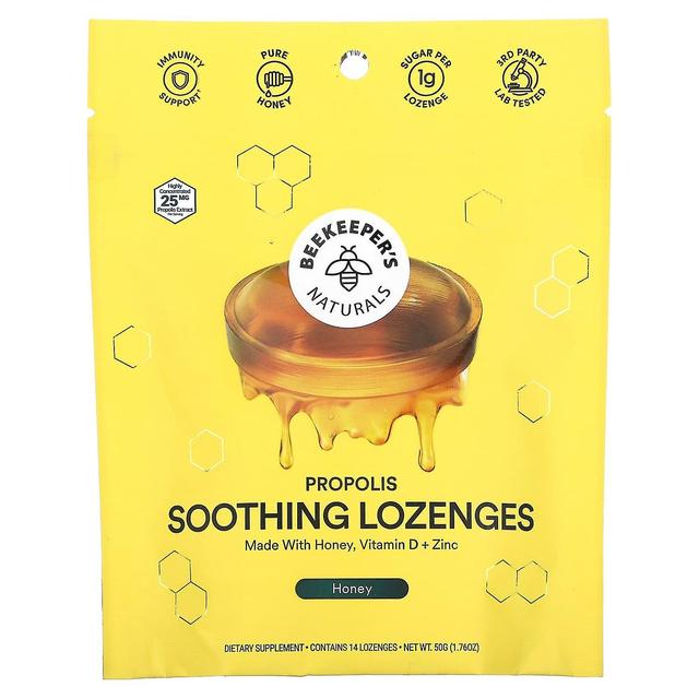 Beekeepers Naturals Beekeeper's Naturals, Propolis Soothing Lozenges, Honey, 14 Lozenges, 1.76 oz (50 g) on Productcaster.