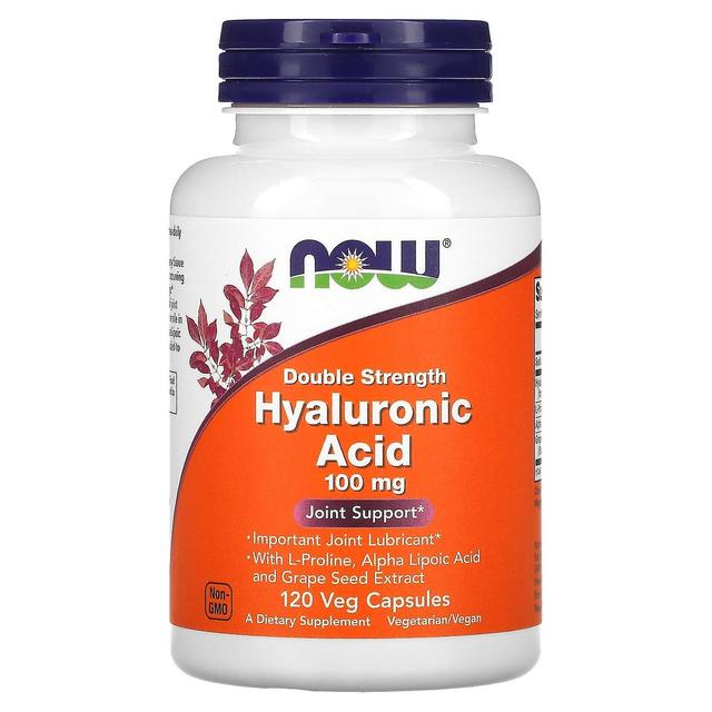 NOW Foods, Hyaluronic Acid, Double Strength, 100 mg, 120 Veg Capsules on Productcaster.