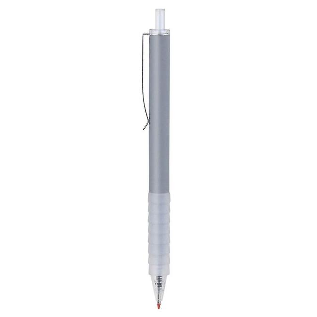 Scacv 1pc/6pcs Press Gel Pen With Metal Pen Clip Simple Design Stationery Pen For School Office Grey on Productcaster.