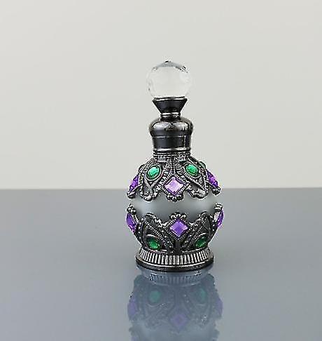 15ml Refillable Empty Perfume Bottle Decorative Glass Round Diamond Vintage Empty Refillable Perfume Bottles Black on Productcaster.