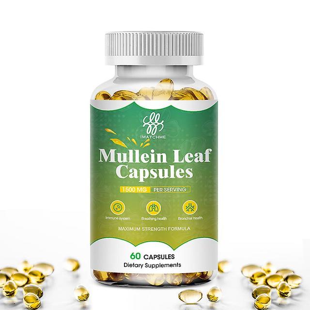 Mullein Kapslar Herbal Extract - Andnings- och lungrengöring Slemhinnesmältning Stöder Lungskyddhuamade Huamade 60pcs on Productcaster.