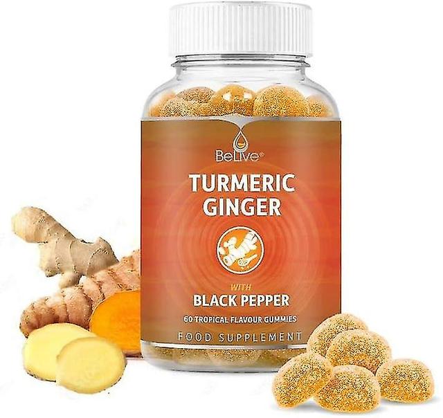 Kurkuma vitamínový doplnok gummies so zázvorom a čiernym korením | Podporuje zápal kĺbov a zápalovú reakciu | Účinné látky Curcumin ext on Productcaster.