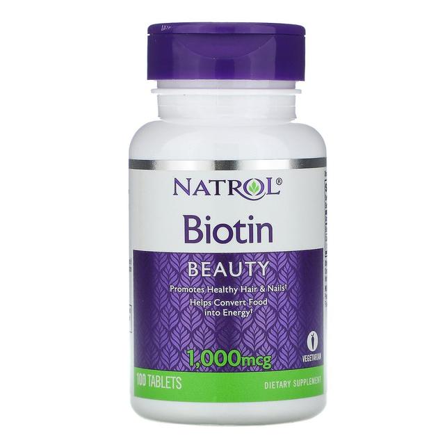 Natrol, biotiini, 1000 mcg, 100 tablettia on Productcaster.