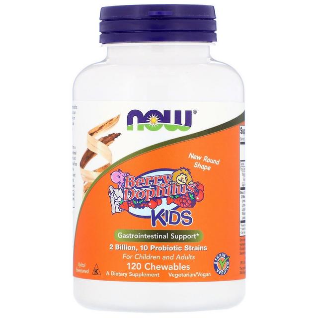 NOW Foods Nu Foods, Berry Dophilus, Kids, 2 000 000 000, 120 chewables on Productcaster.