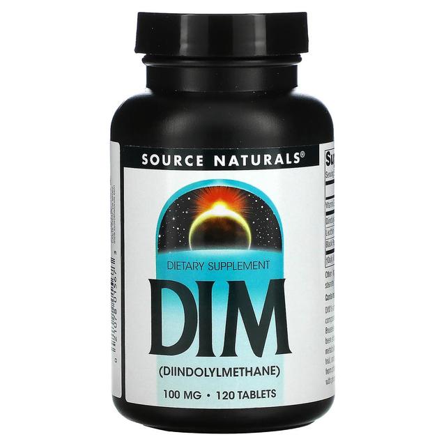 Source Naturals Lähde Naturals, DIM (diindolyylimetaani), 100 mg, 120 tablettia on Productcaster.