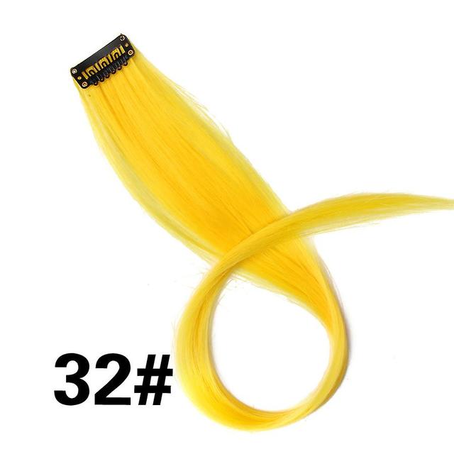 Duqi Leeons extensiones de cabello sintético con clips resistentes al calor extensiones de cabello liso color color negro clip de pelo mujer 12G / ... on Productcaster.