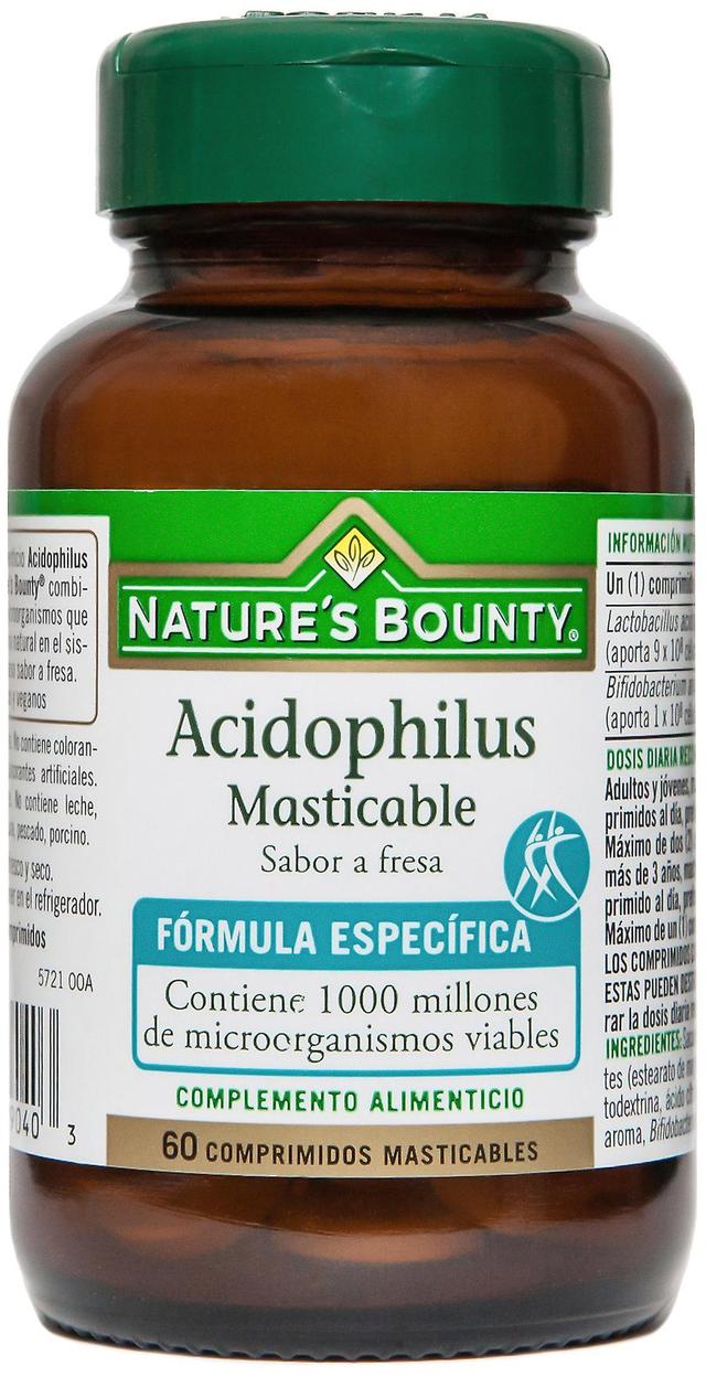 Natures Bounty Sabor de Morango Mastigável Acidophilus Da Natureza 60 Comprimidos on Productcaster.