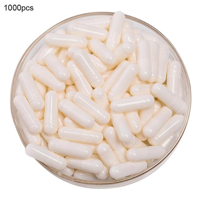 Naievear 1000pcs Transparent Hollow Gelatin Empty Separated Medical Powder Capsule Shells White on Productcaster.