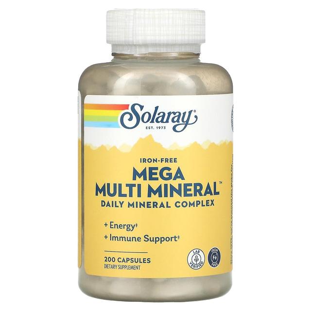 Solaray, Mega Multi Mineral, Iron Free, 200 Capsules on Productcaster.