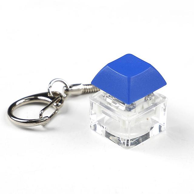 Transparent Test Shaft Keychain Wear-resistant Keycap Decoration For Decompress Dark Blue on Productcaster.