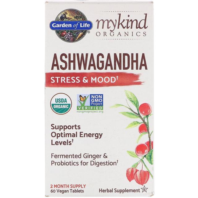 Garden of Life, MyKind Organics, Ashwagandha, Stress & Mood, 60 Vegan Tablets on Productcaster.