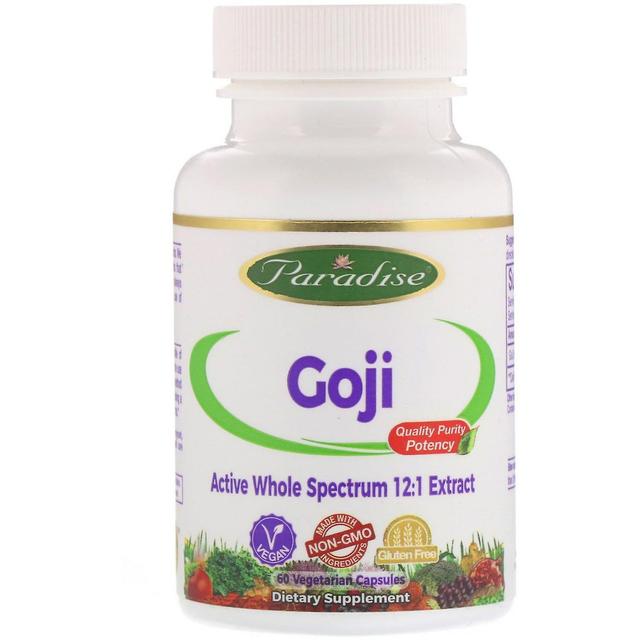 Paradise Herbs, Goji, 60 Vegetarian Capsules on Productcaster.