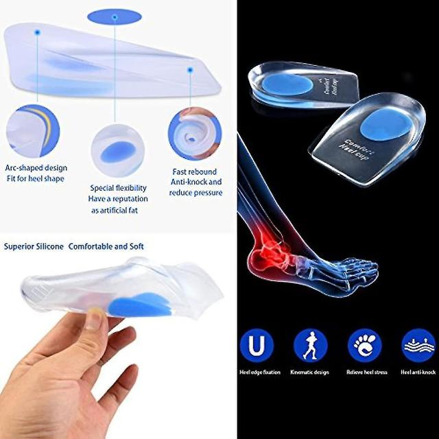 2 P L Heel S Plantar Inserts Silic Heel Pads For B S Pain Relief L Heel Cushs And S Blue on Productcaster.